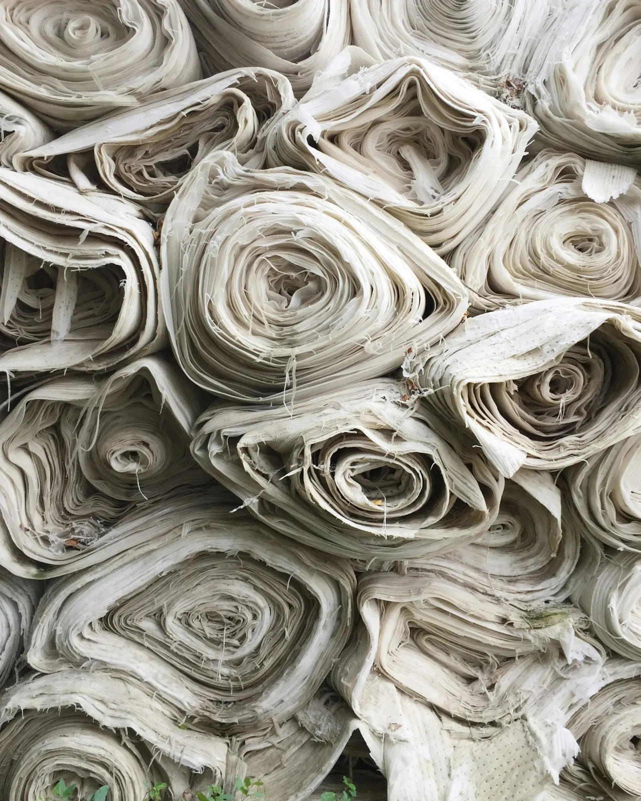 Rollos de tela blanca